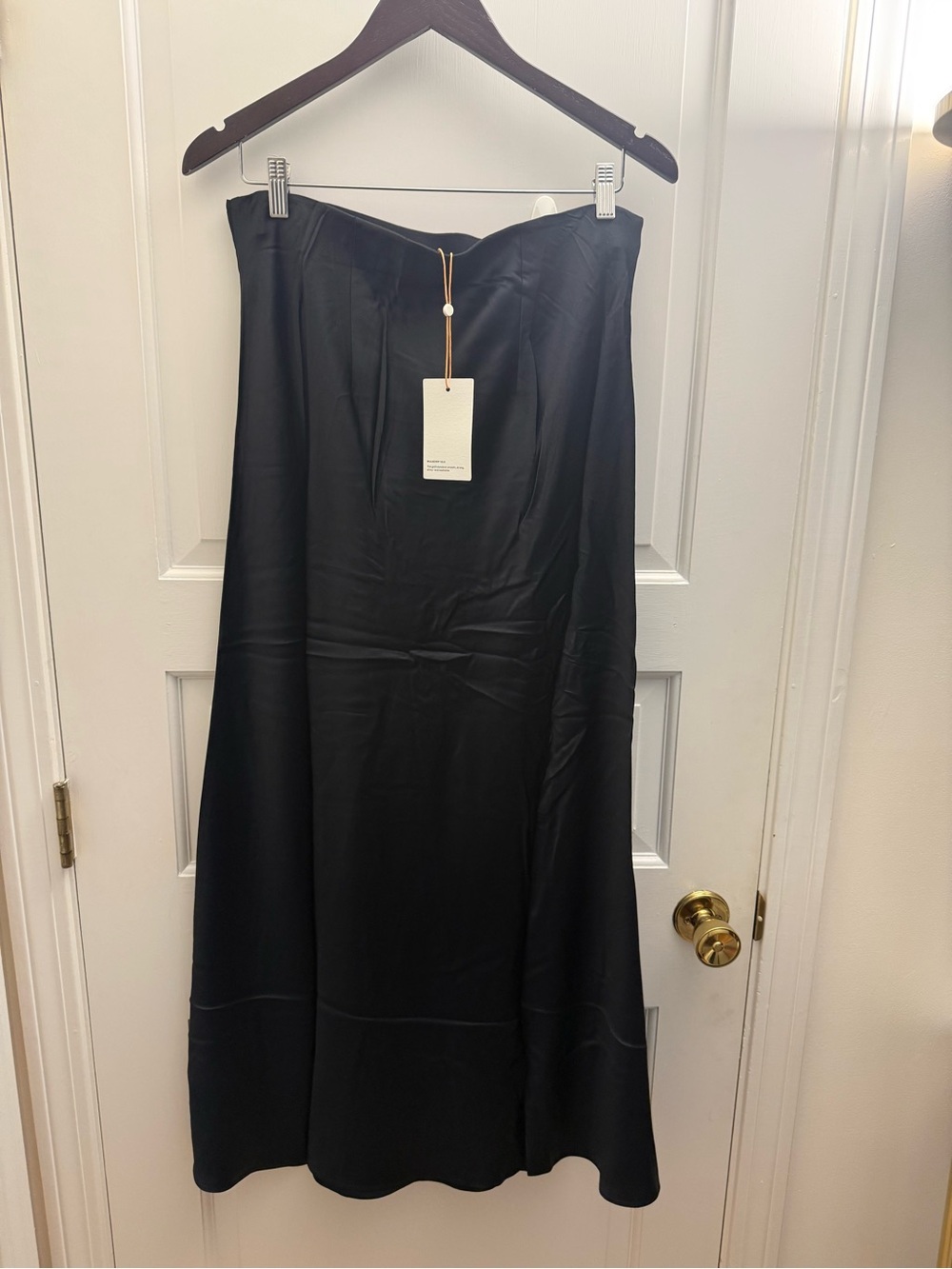 Quince Silk Black A-Line Maxi Skirt - Women size Large NWT